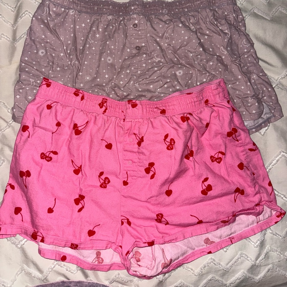 Pink and Purple Pajama Shorts Set